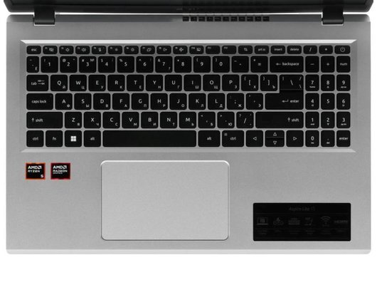 Ноутбук Acer Aspire Lite AL15-61P-R83Y/NX.D52CD.003/Ryzen 5-8640HS/16Gb/512Gb/15.6 FHD IPS/DOS серебристый